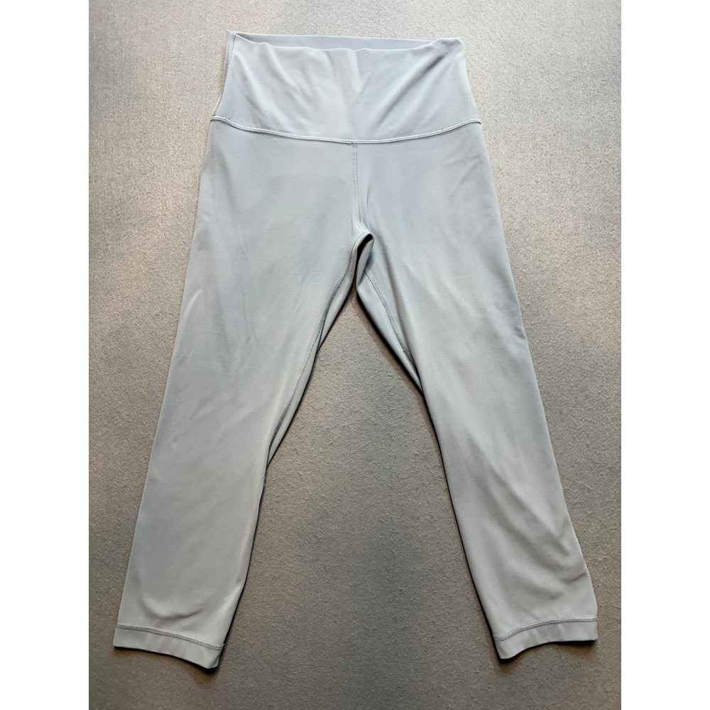 Lululemon High Rise Cropped Leggings Light Blue Grey Athletic Yoga Pants - 87